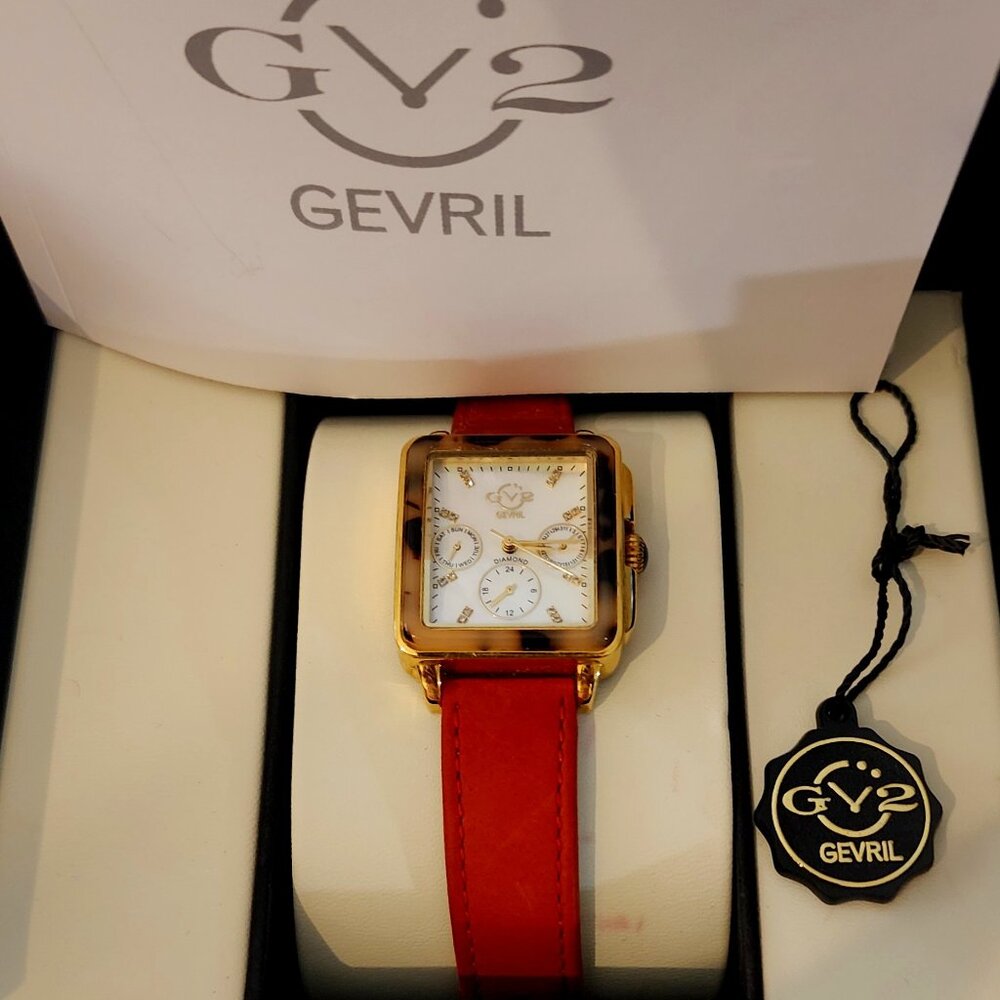 GV2 BY GEVRIL Bari-Tortoise Quartz Diamond Ladies Watch Item No. 9226